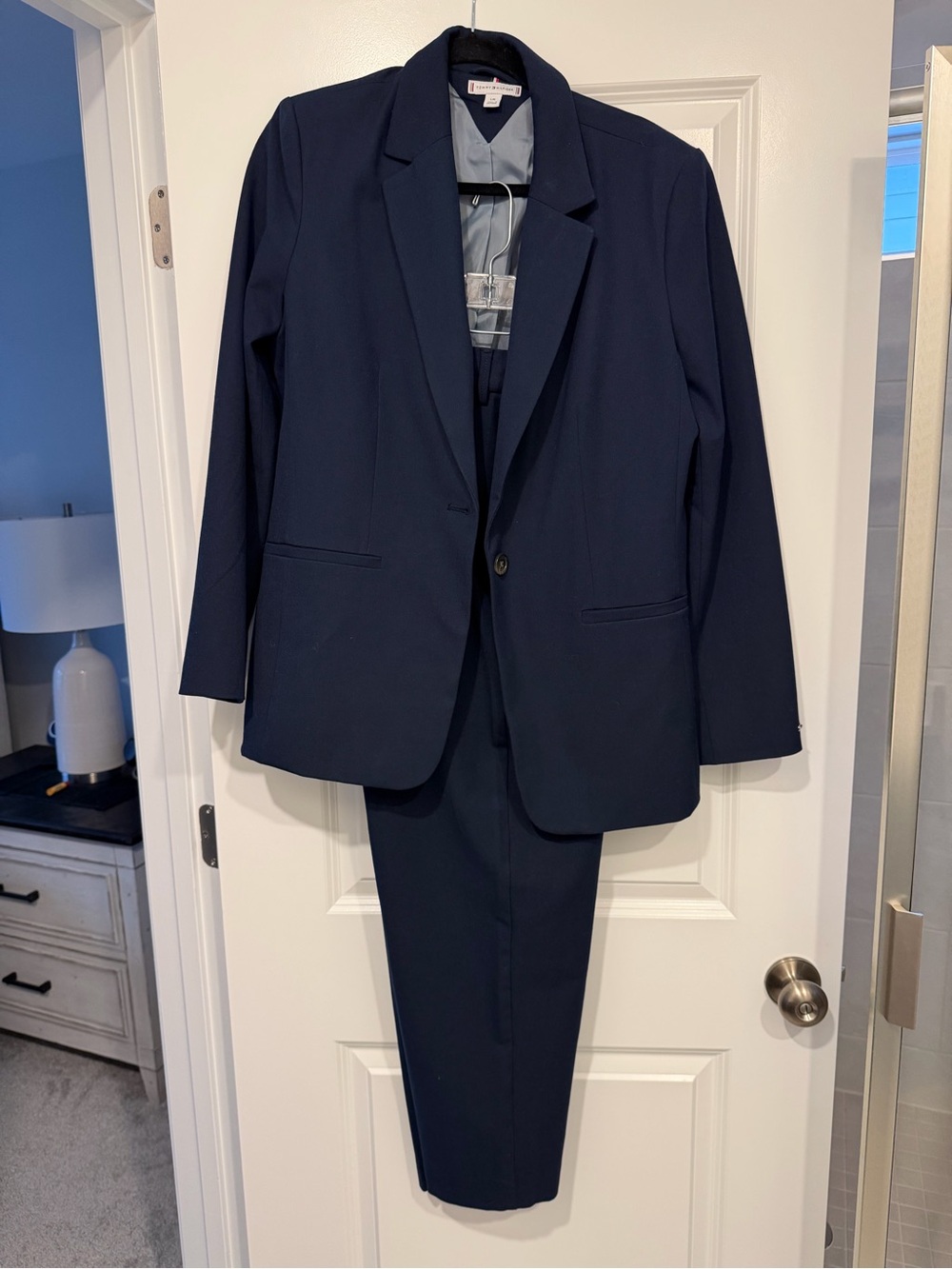 Tommy Hilfiger Navy Women's Blazer and Trousers Set Suit